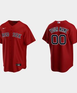 Custom Boston Red Sox Red Cool Base Alternate Jersey