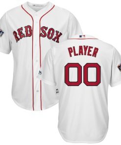 Custom Boston Red Sox White 2018 World Series Cool Base Jersey
