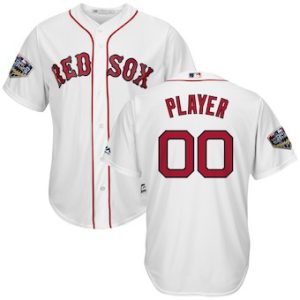 Custom Boston Red Sox White 2018 World Series Cool Base Jersey