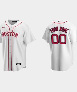 Custom Boston Red Sox White Cool Base Alternate Jersey