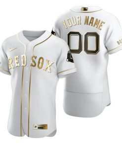 Custom Boston Red Sox White Flex Base Edition Jersey