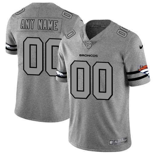 Custom Broncos 2019 Gray Gridiron Gray Vapor Untouchable Limited Jersey