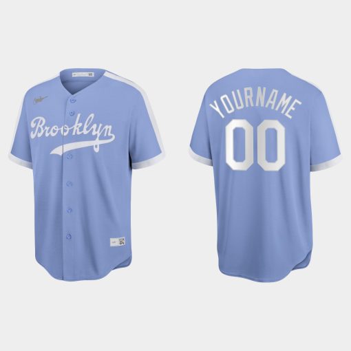 Custom Brooklyn Dodgers Cooperstown Collection Baseball Jersey Light Purple