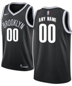 Custom Brooklyn Nets Black Swingman Icon Edition Jersey