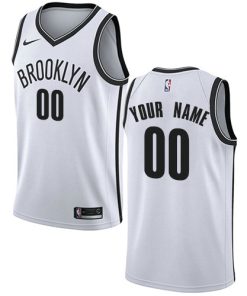 Custom Brooklyn Nets White Nba Association Edition Jersey