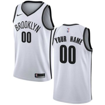 Custom Brooklyn Nets White Nba Association Edition Jersey