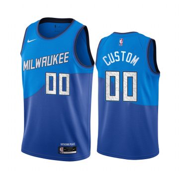 Custom Bucks Swingman Blue 2020-21 City Edition Jersey