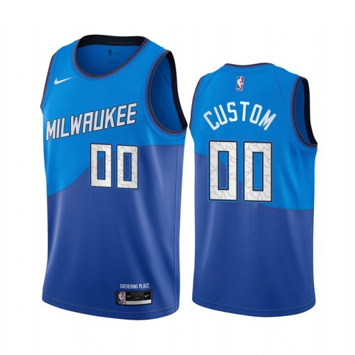 Custom Bucks Swingman Blue 2020-21 City Edition Jersey