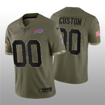 Custom Buffalo Bills Active Player 2022 Olive Salute To Service Limited Stitched Jersey