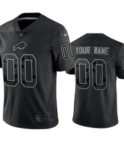Custom Buffalo Bills Active Player Black Reflective Limited Stitched Football Jersey