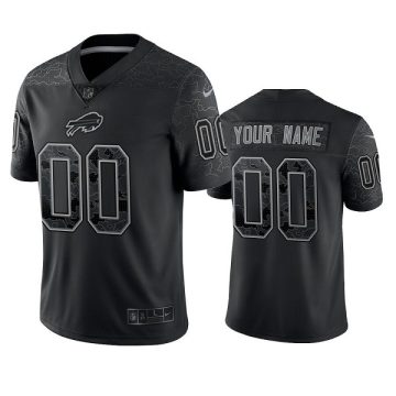 Custom Buffalo Bills Active Player Black Reflective Limited Stitched Football Jersey