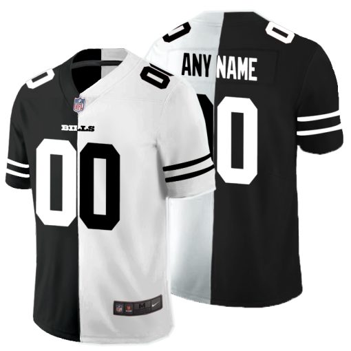 Custom Buffalo Bills Black And White Split Vapor Untouchable Limited Jersey