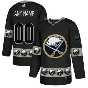 Custom Buffalo Sabres Black Team Logos Fashion Jersey