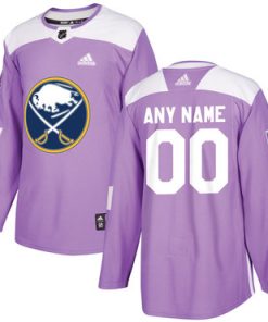 Custom Buffalo Sabres Purple Pink Hockey Fights Cancer Practice Jersey