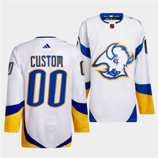 Custom Buffalo Sabres White 2022-23 Reverse Retro Stitched Jersey