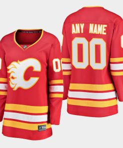 Custom Calgary Flames 2018-19 Red Branded Breakaway Alternate Jersey