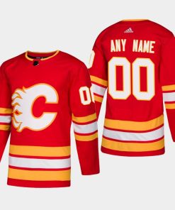 Custom Calgary Flames 2018-19 Red Third Alternate Jersey