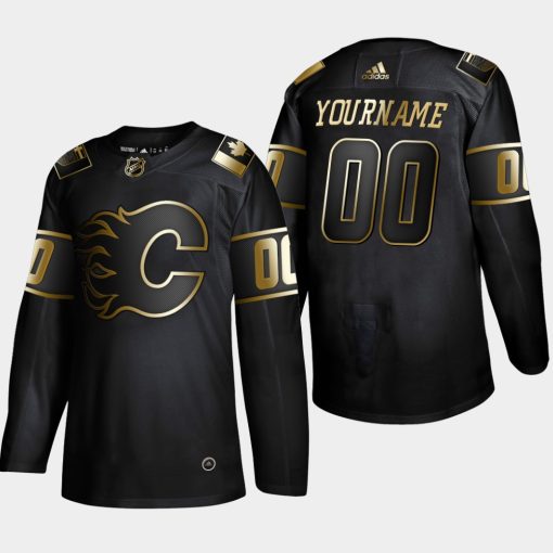 Custom Calgary Flames 2019 Golden Edition Black Player Jersey