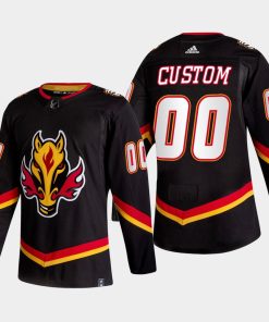 Custom Calgary Flames Alternate Black Jersey 2022-23