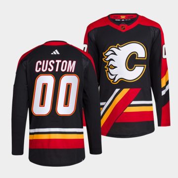 Custom Calgary Flames Black 2022-23 Reverse Retro Stitched Jersey