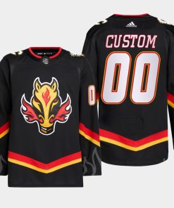Custom Calgary Flames Black Jersey 2022-23 Blasty Alternate Primegreen