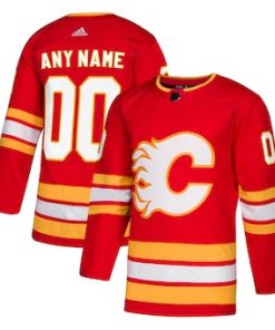 Custom Calgary Flames Red Alternate Jersey