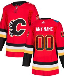 Custom Calgary Flames Red Drift Fashion Jersey