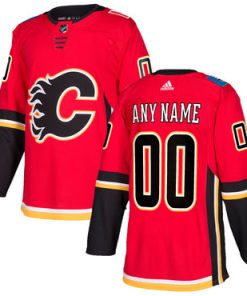 Custom Calgary Flames Red Home 2017 2018 Hockey Jersey