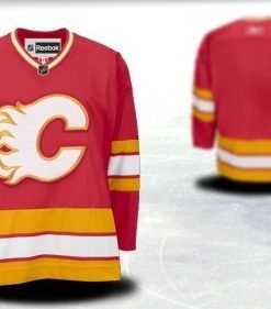 Custom Calgary Flames Red Third Jersey