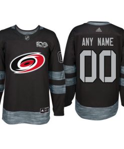 Custom Carolina Hurricanes Black 1917 2017 100th Anniversary Jersey