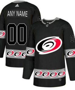 Custom Carolina Hurricanes Black Team Logos Fashion Jersey