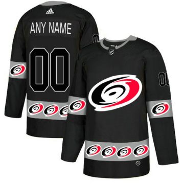 Custom Carolina Hurricanes Black Team Logos Fashion Jersey