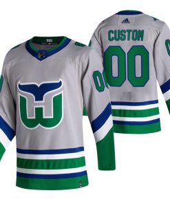 Custom Carolina Hurricanes Grey 2020 21 Reverse Retro Alternate Jersey
