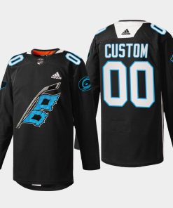 Custom Carolina Hurricanes Panthers Night Black Warm-up Sweater 2022 Jersey