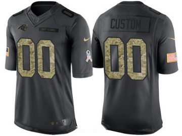 Custom Carolina Panthers Anthracite Camo 2016 Salute To Service Veterans Day NFL Limited Jersey