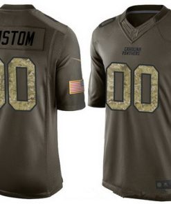 Custom Carolina Panthers Olive Camo Salute To Service Veterans Day NFL Limited Jersey