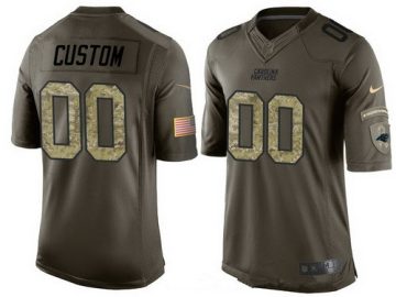 Custom Carolina Panthers Olive Camo Salute To Service Veterans Day NFL Limited Jersey