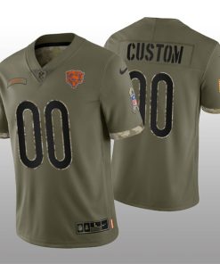 Custom Chicago Bears Active Player 2022 Olive Salute To Service Limited Stitched Jersey