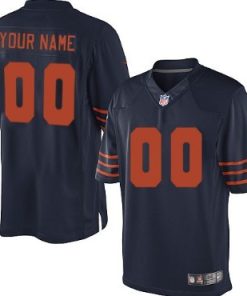 Custom Chicago Bears Blue With Orange Limited Jersey