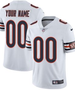 Custom Chicago Bears White Vapor Untouchable Player Limited Jersey