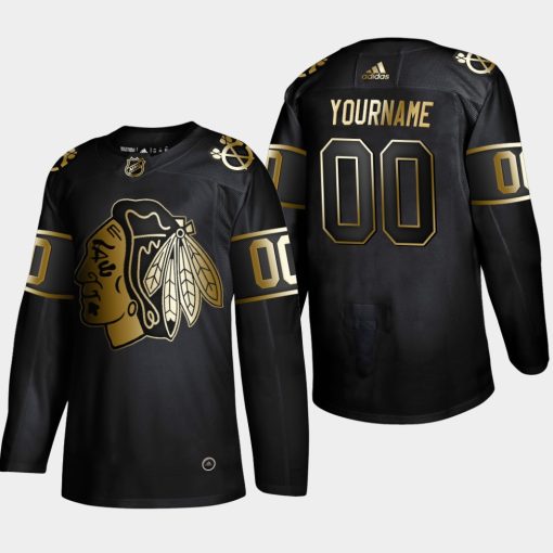 Custom Chicago Blackhawks 2019 Golden Edition Black Player Jersey