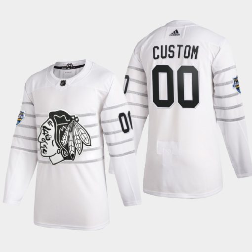 Custom Chicago Blackhawks 2020 All-star Game White Jersey