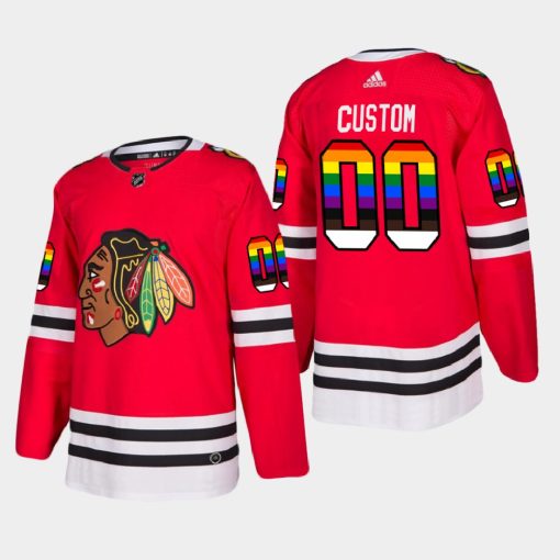 Custom Chicago Blackhawks 2021 Pride Night Lgbtq Red Jersey