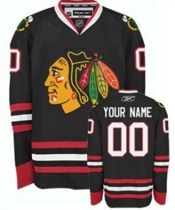 Custom Chicago Blackhawks Black Jersey