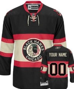 Custom Chicago Blackhawks Black Third Jersey