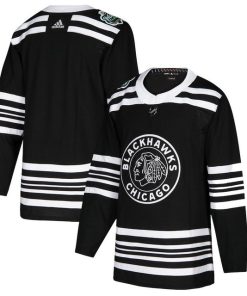 Custom Chicago Blackhawks Blank 2019 Winter Classic Black Jersey