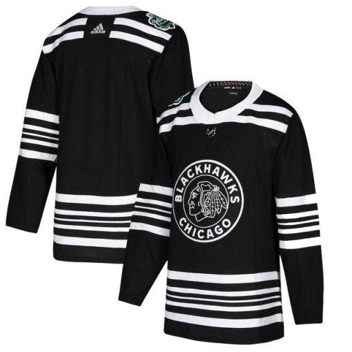 Custom Chicago Blackhawks Blank 2019 Winter Classic Black Jersey