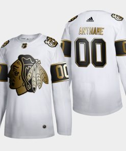 Custom Chicago Blackhawks Golden Edition White Jersey