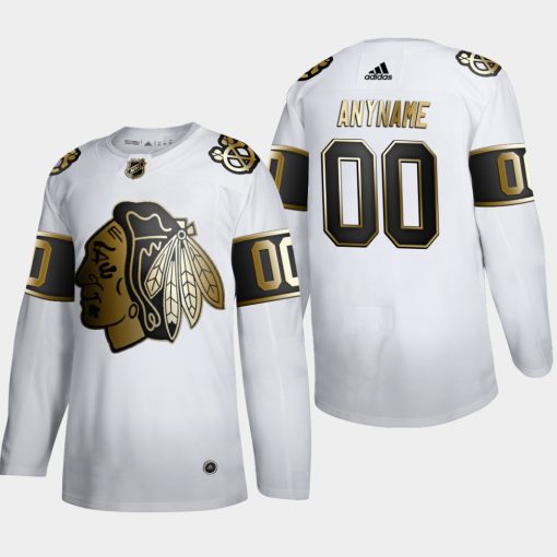 Custom Chicago Blackhawks Golden Edition White Jersey