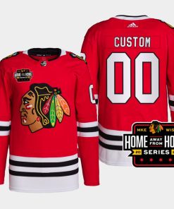 Custom Chicago Blackhawks Red Jersey 2022 Milwaukee Home Away From Home Primegreen